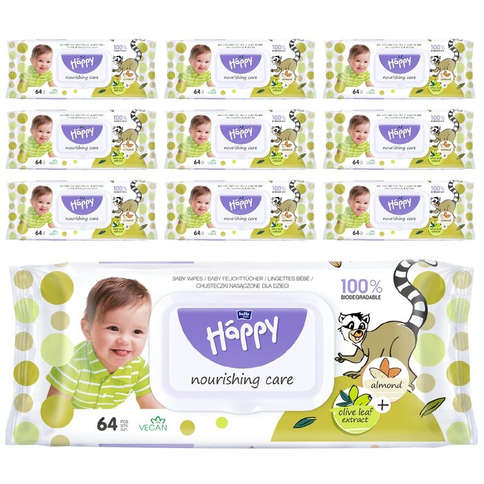 bella baby Happy Feuchttücher Mandel & Olive mit Klickverschluss 10x64 Stück