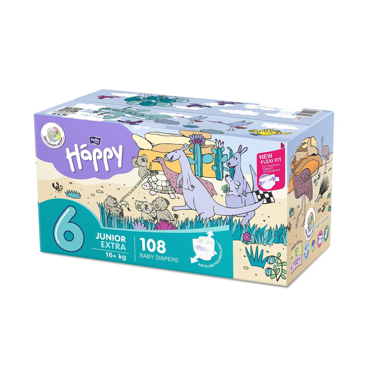 bella baby Happy Windeln Gr.6 Junior Extra 16+kg HAPPY BOX 108 Stück