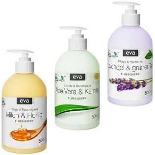 1. Sorte Seife: Milch & Honig, 2. Sorte Seife: Lavendel & grüner Tee, 3. Sorte Seife: Kornblumen & Wildrosen