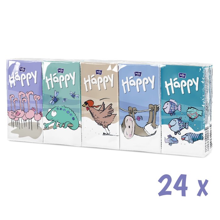 bella baby Happy Taschentücher 3-lagig 10x9 Stück im 24er Pack