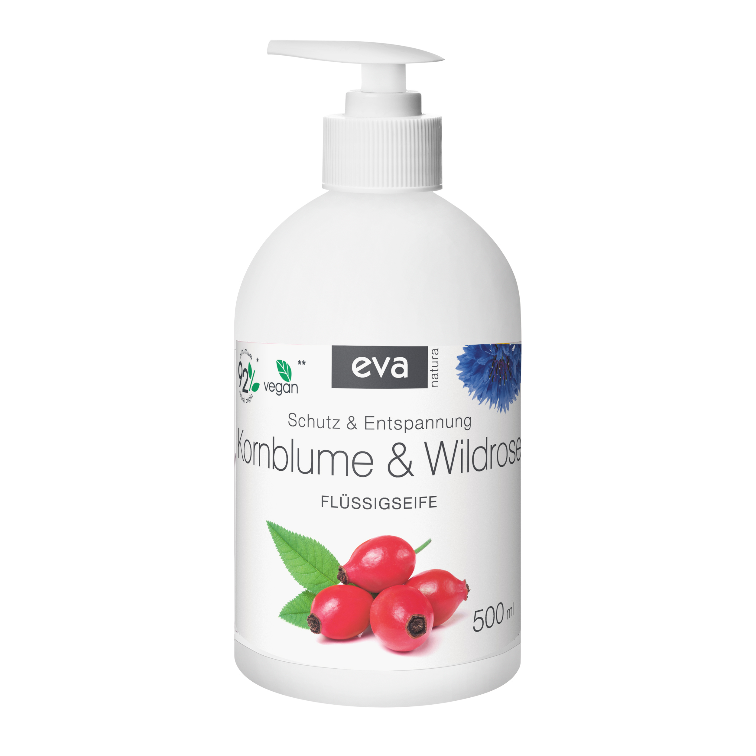 Eva Natura cremige Flüssigseife Kornblume und Wildrose 500 ml