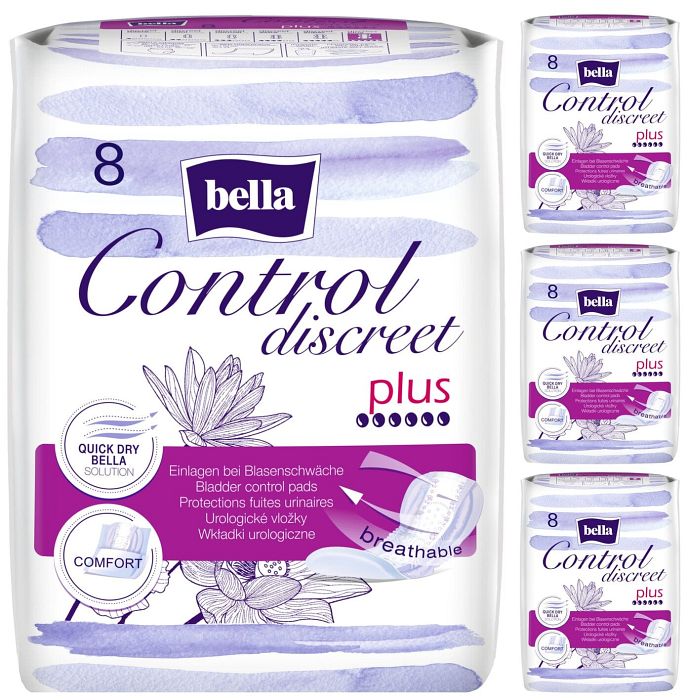 bella Control Discreet Inkontinenz-Einlagen Plus 8 Stück 4er Pack