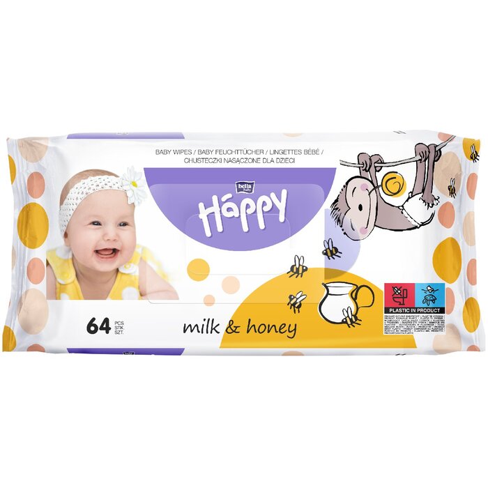 bella baby Happy Feuchttücher Milch & Honig 64 Stück