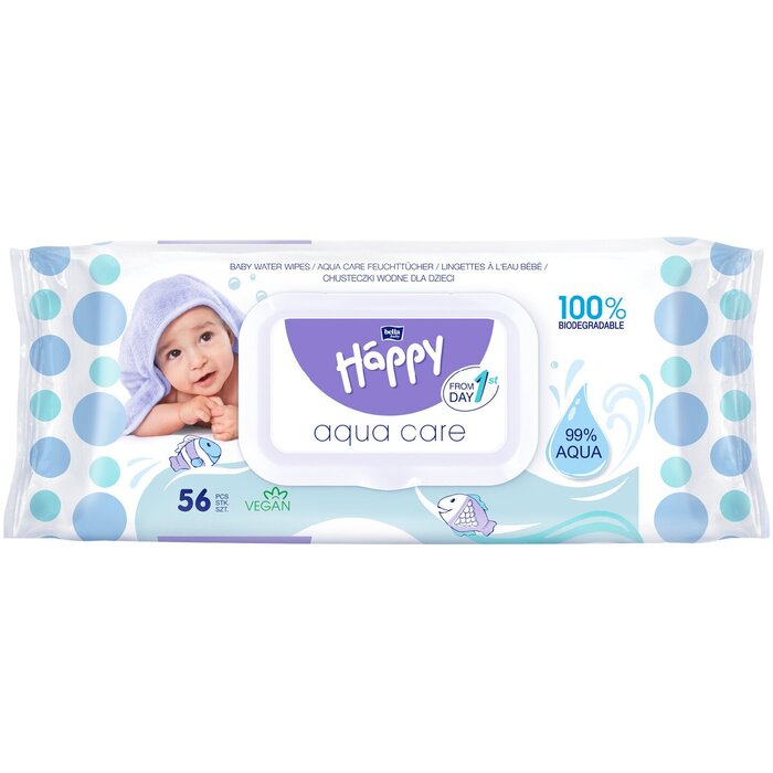 bella baby Happy Feuchttücher Aqua Care 99% Wasser Klickverschluss 56 Stück