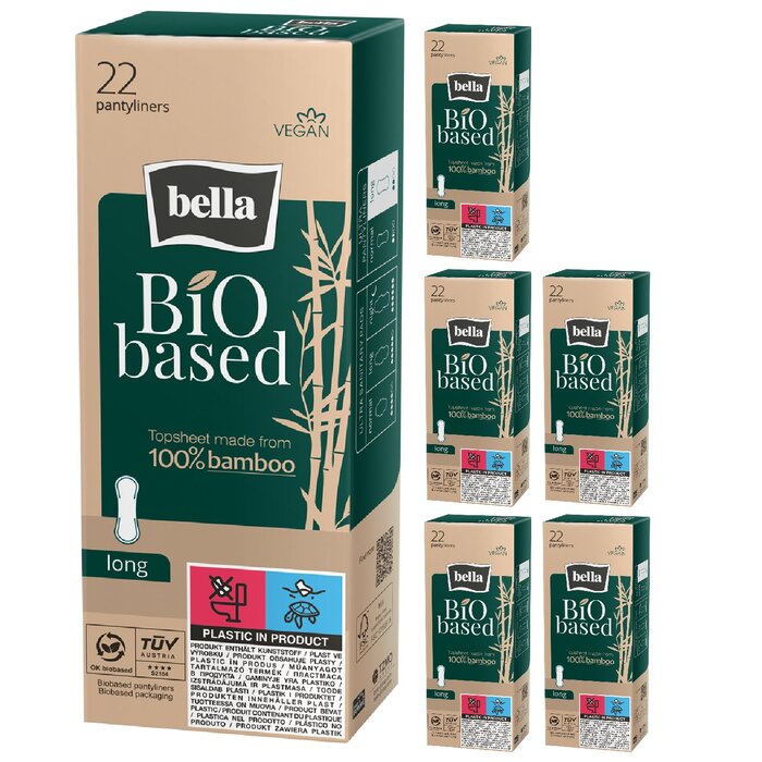 bella Bio based Slipeinlagen Long 22 Stück im 6er Pack