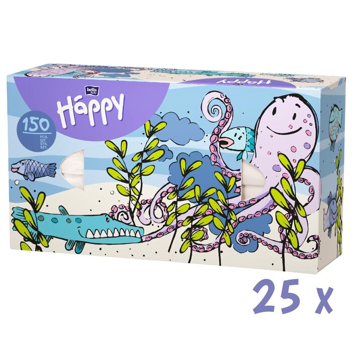 bella baby Happy Taschentücher-Box Oktopusmotiv 2-lagig 25x150 Stück