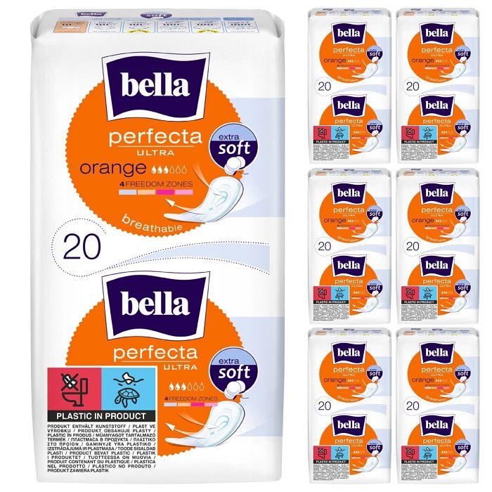 bella Perfecta Ultra Damenbinden Orange ohne Flügeln Extra Soft 7x20 Stück