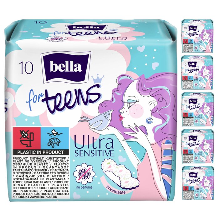 bella for teens Ultra Damenbinden Sensitive 10 Stück 6er Pack