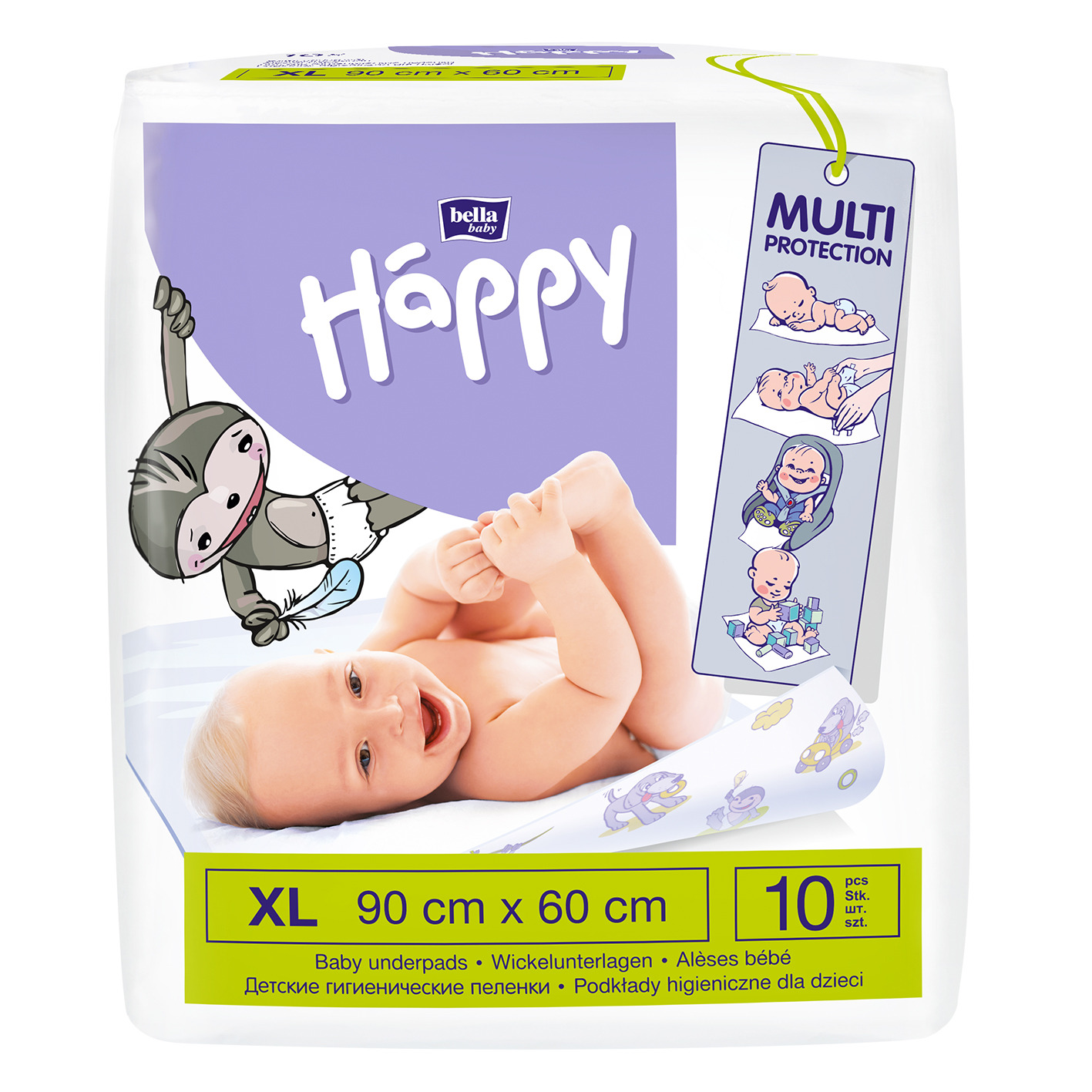 bella baby Happy Wickelunterlagen XL 90X60 cm 10 Stück