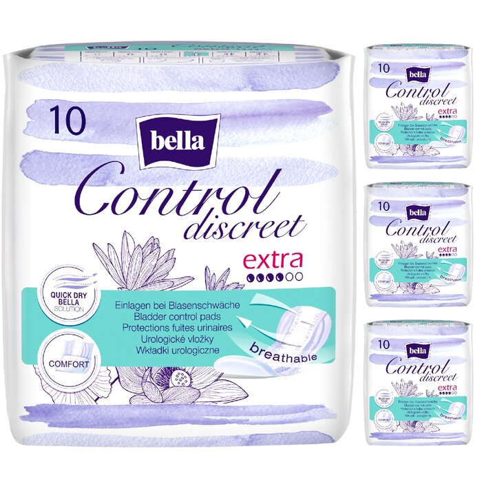 bella Control Discreet Inkontinenz-Einlagen Extra 10 Stück 4er Pack