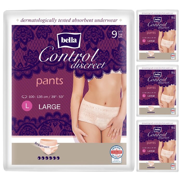 bella Control Discreet Pants Large 9 Stück im 4er Pack