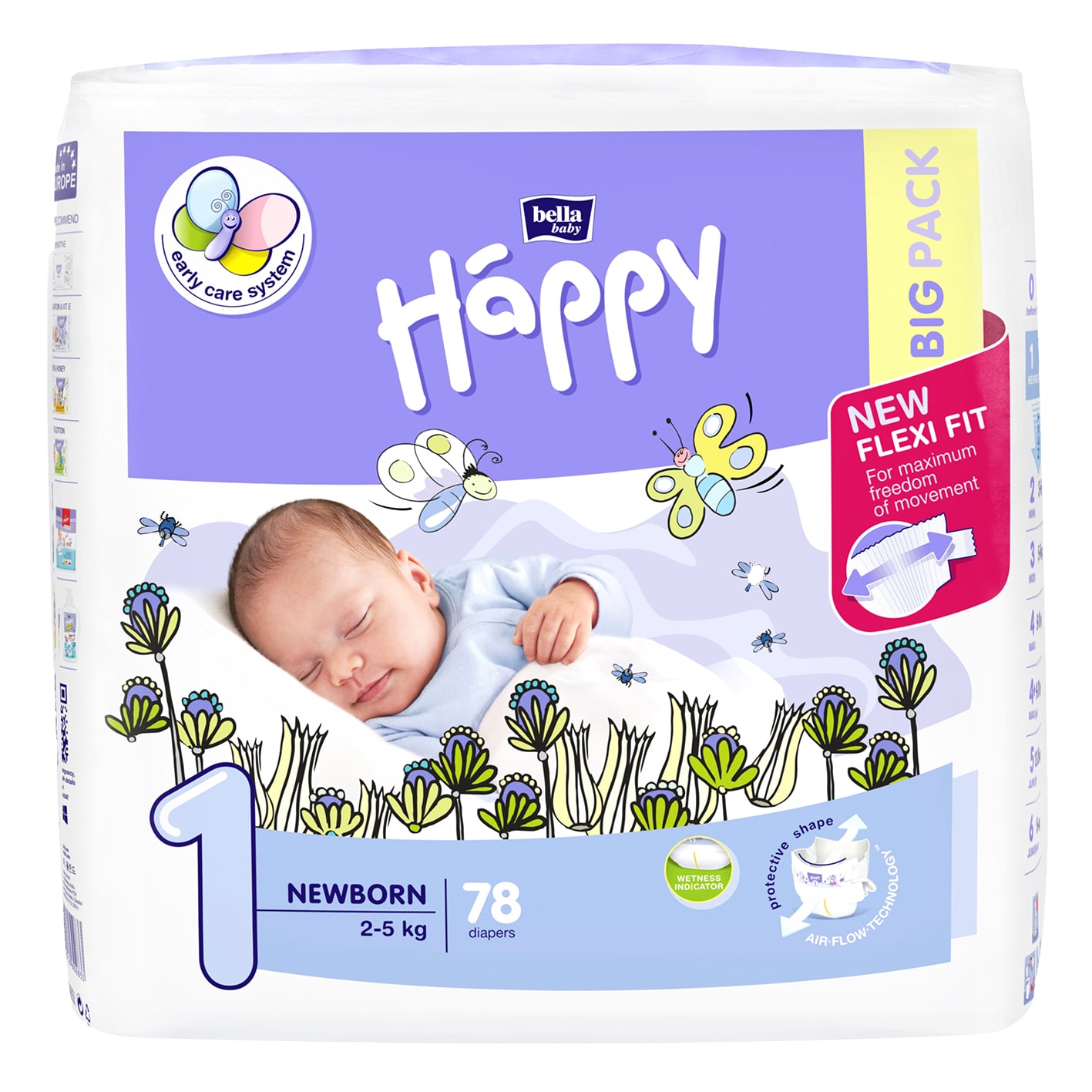 bella baby Happy Windeln Gr.1 Newborn 2-5kg BIG PACK 78 Stück