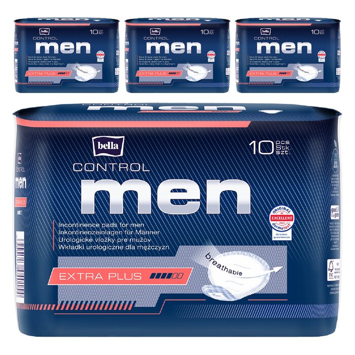 bella Control MEN Inkontinenz-Einlagen Extra Plus 10 Stück 4er Pack