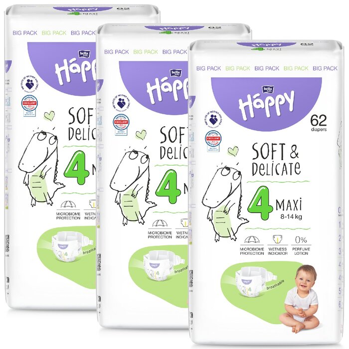 bella baby Happy Windeln Gr.4 Maxi 8-14kg BIG PACK 3x62 Stück 