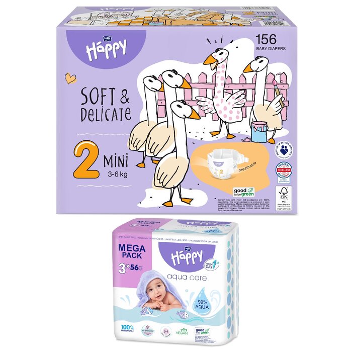 Feuchttücher Sorte: 3er Pack Aqua Care, bella baby Happy Box Soft: bella baby Happy Box Gr. 2 Mini