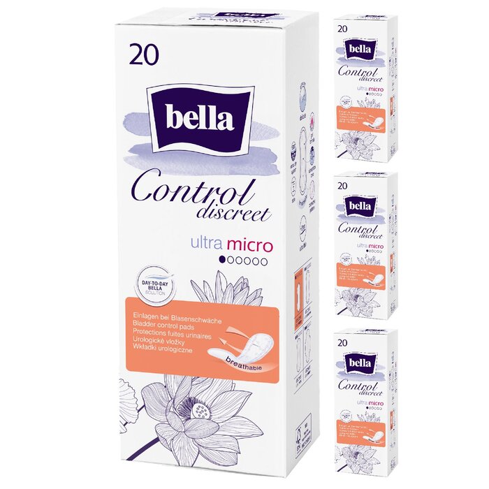 bella Control Discreet Inkontinenz-Einlagen Ultra Micro 20 Stück 4er Pack