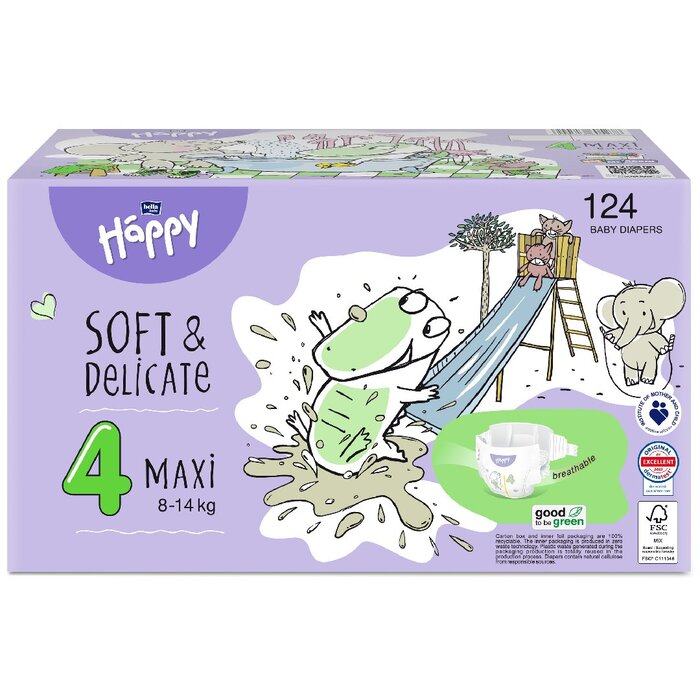 bella baby Happy Windeln Gr.4 Maxi 8-14kg HAPPY BOX 124 Stück