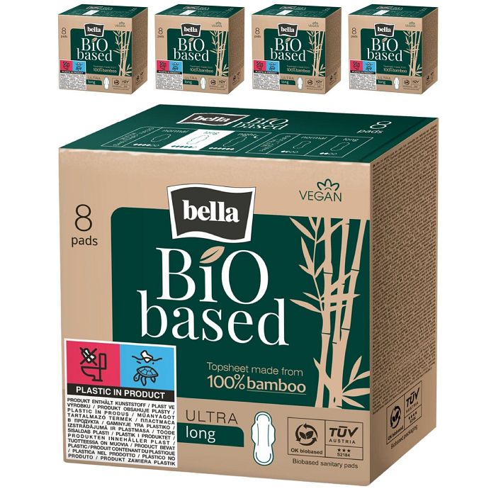 bella Bio based Ultra Damenbinden Long 8 Stück 5er Pack