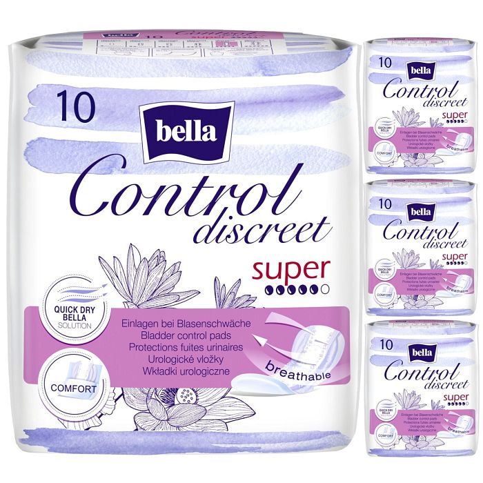 bella Control Discreet Inkontinenz-Einlagen Super 10 Stück 4er Pack