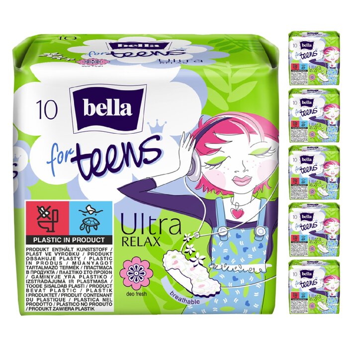 bella for teens Ultra Damenbinden Relax 10 Stück 6er Pack