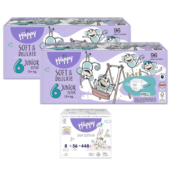 1. Sorte Feuchttücher: Haferprotein & Panthenol, 1. Größe bella baby Happy Box : Größe 6 Junior Extra 15+kg, 2. Größe bella baby Happy Box: Größe 2 Mini 3-6kg