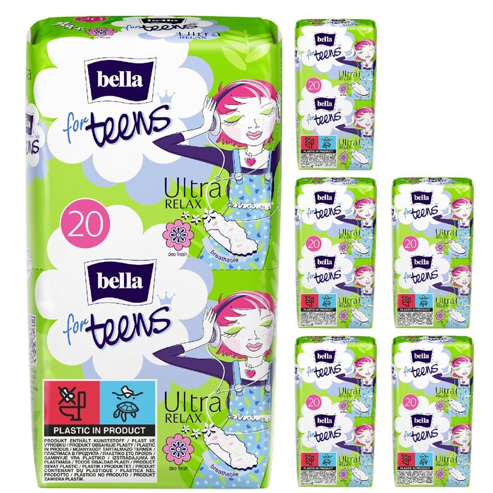 bella for teens Ultra Damenbinden Relax 20 Stück 6er Pack