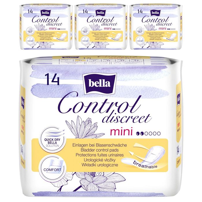 bella Control Discreet Inkontinenz-Einlagen Mini 14 Stück 4er Pack