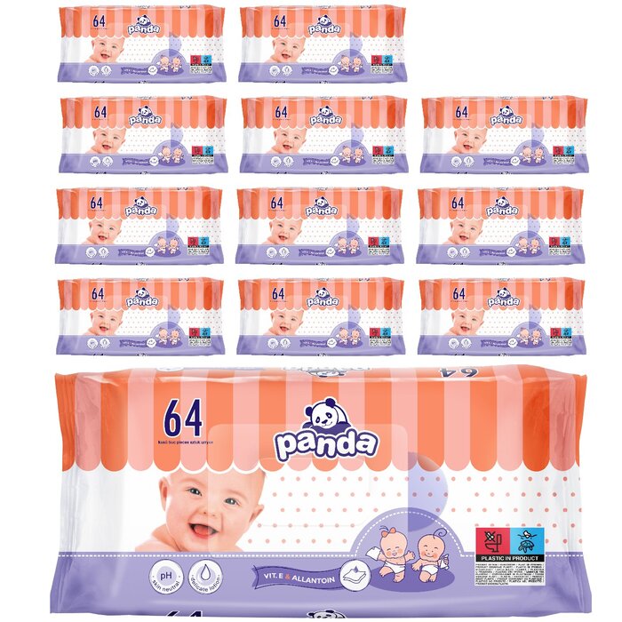 Panda Feuchttücher 64 Stück im 12er Pack