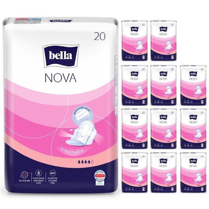 bella Damenbinden Nova mit Flügeln 20 Stück im 12er Pack