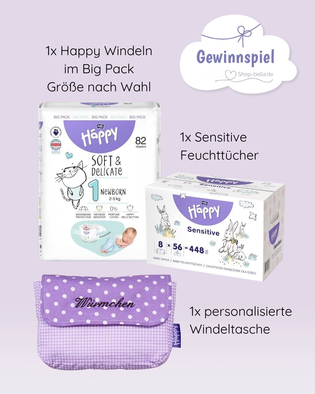 Wir verlosen 5 liebevoll zusammengestellte Babypakete mit Happy Windeln im praktischen Big Pack, einer Sensitive Feuchttücher Box und einer personalisierten Windeltasche!

So macht ihr mit:
-Folgt @bellababyhappy_deutschland
-Liket unsere letzten drei Beiträge
-Markiert 2 Freund:innen in den Kommentaren
-Teilt das Gewinnspiel in eurer Story für eine Extra-Chance!

Das Gewinnspiel endet am 28.02. um 12 Uhr.

Die Teilnahmebedingungen findet ihr über den Link in unserer Bio.

Viel Glück! 🍀💕