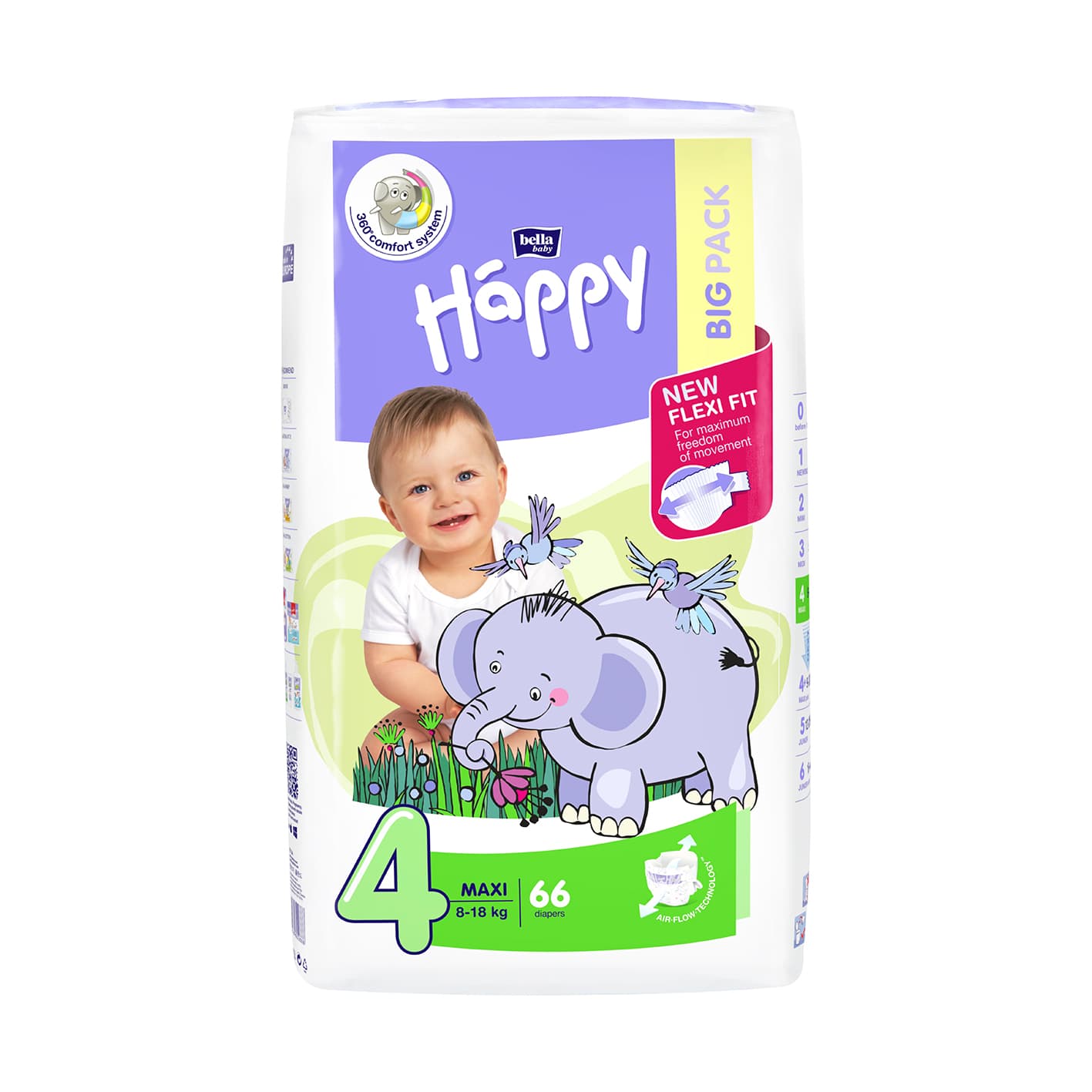 bella baby Happy Windeln Gr.4 Maxi 8-18kg BIG PACK 66 Stück