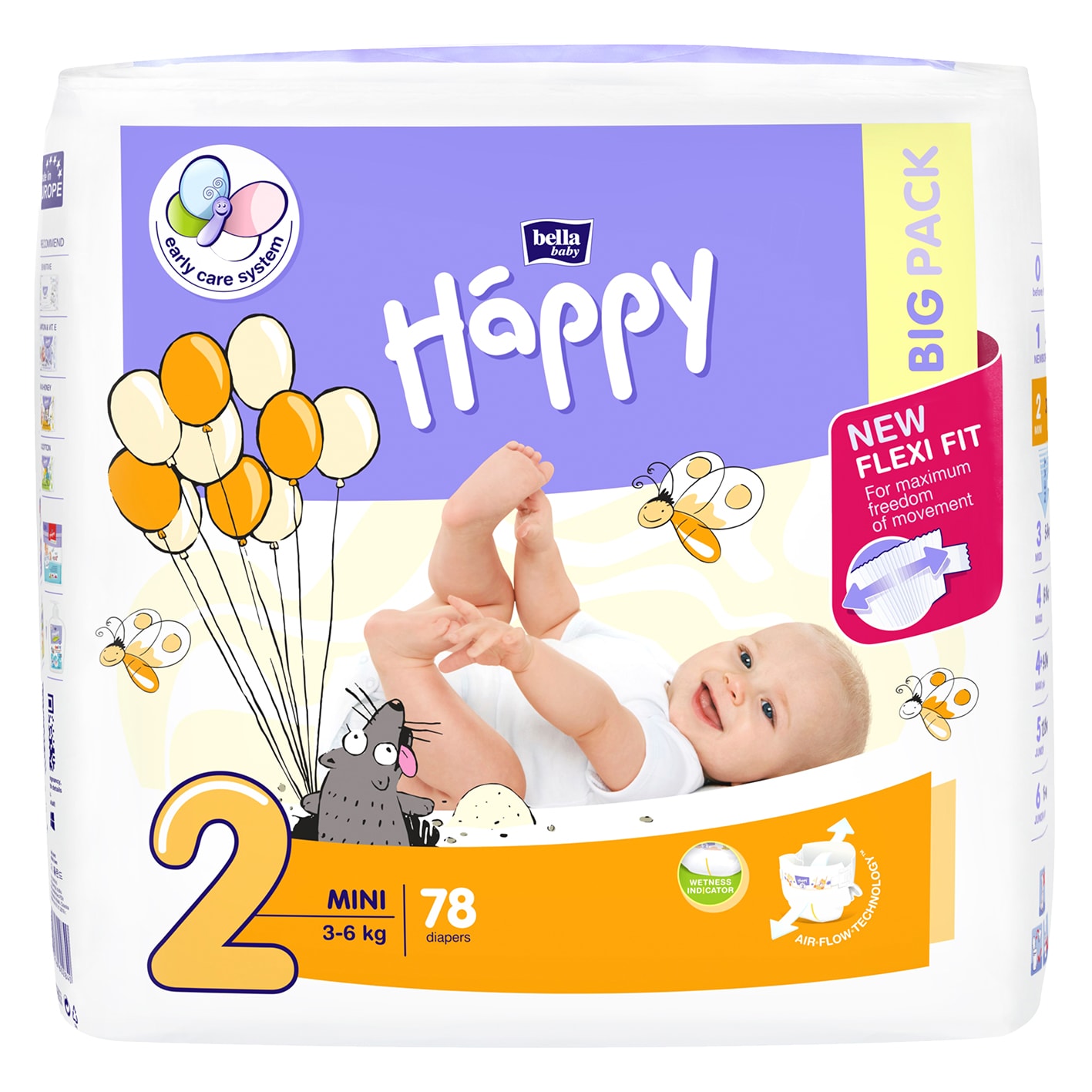 bella baby Happy Windeln Gr.2 Mini 3-6kg BIG PACK 78 Stück