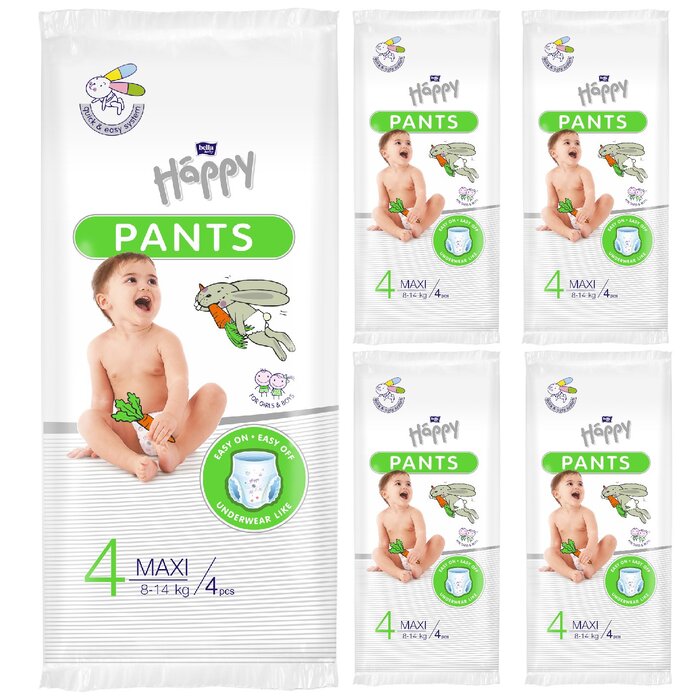 bella baby Happy Pants Gr.4 Maxi 8-14 kg 4 Stück 5er Pack