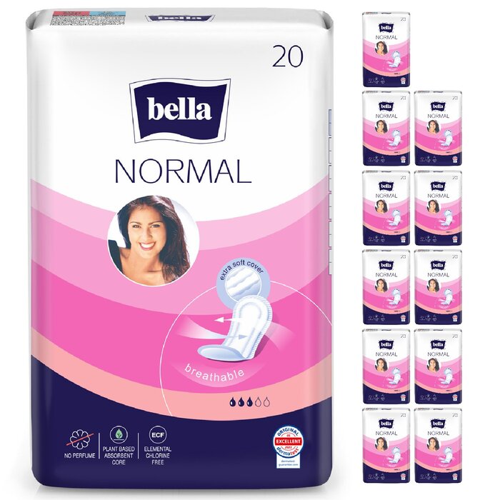 bella Maxi Damenbinden Normal ohne Flügel 20 Stück im 12er Pack