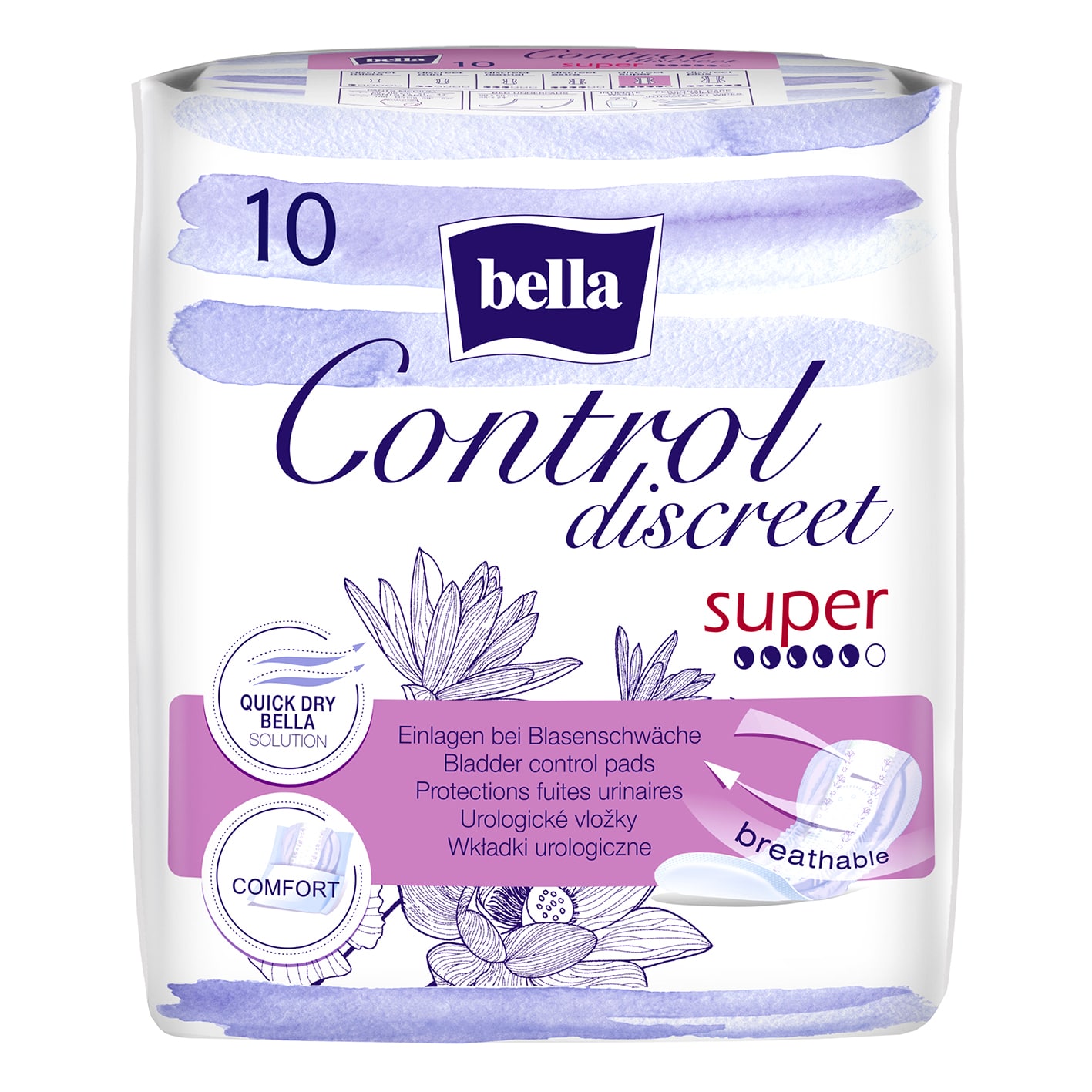 bella Control Discreet Inkontinenz-Einlagen Super 10 Stück