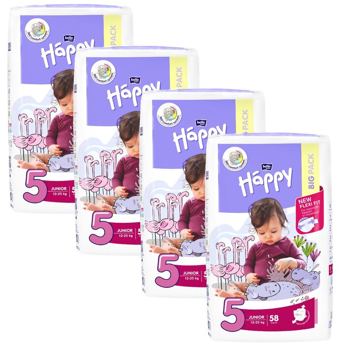 bella baby Happy Windeln Größe 5 Junior 12-25kg BIG PACK 4x58 Stück