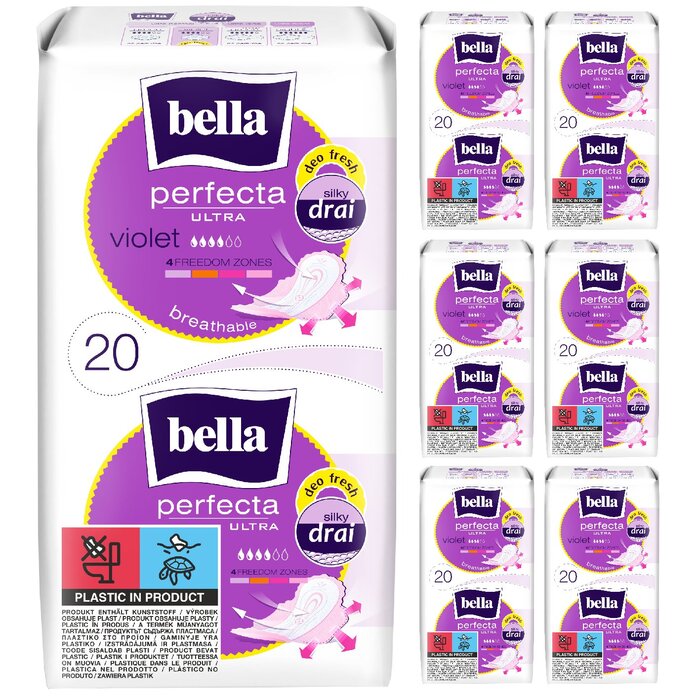 bella Perfecta Ultra Binden Violet mit Flügeln und Duft Silky Drai 7x20 Stück