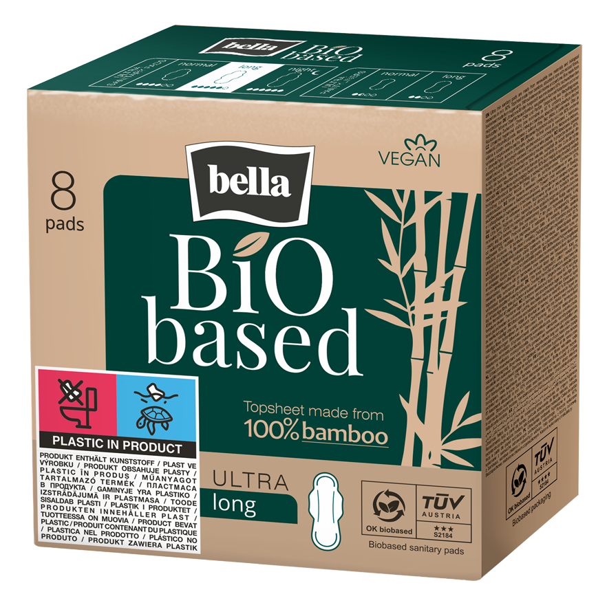 bella Bio based Ultra Damenbinden Long 8 Stück