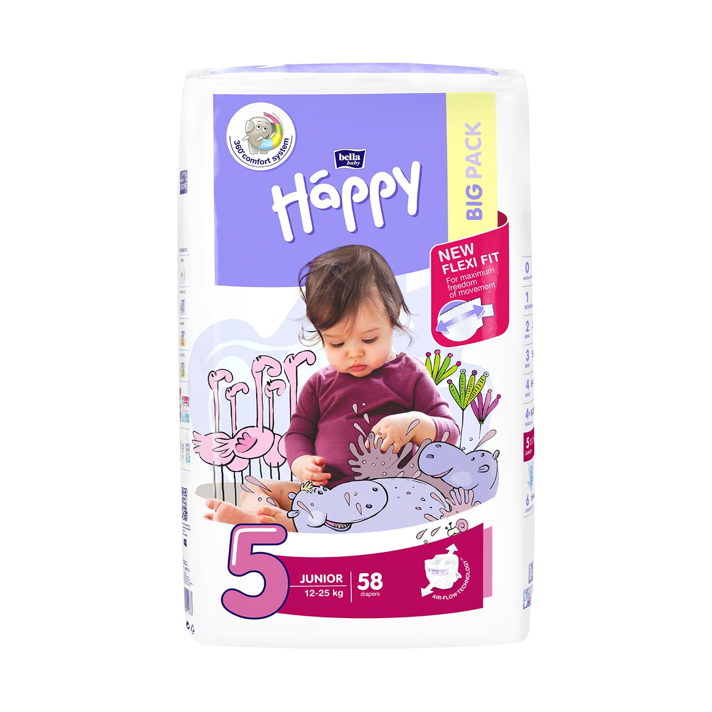 bella baby Happy Windeln Gr.5 Junior 12-25kg BIG PACK 58 Stück