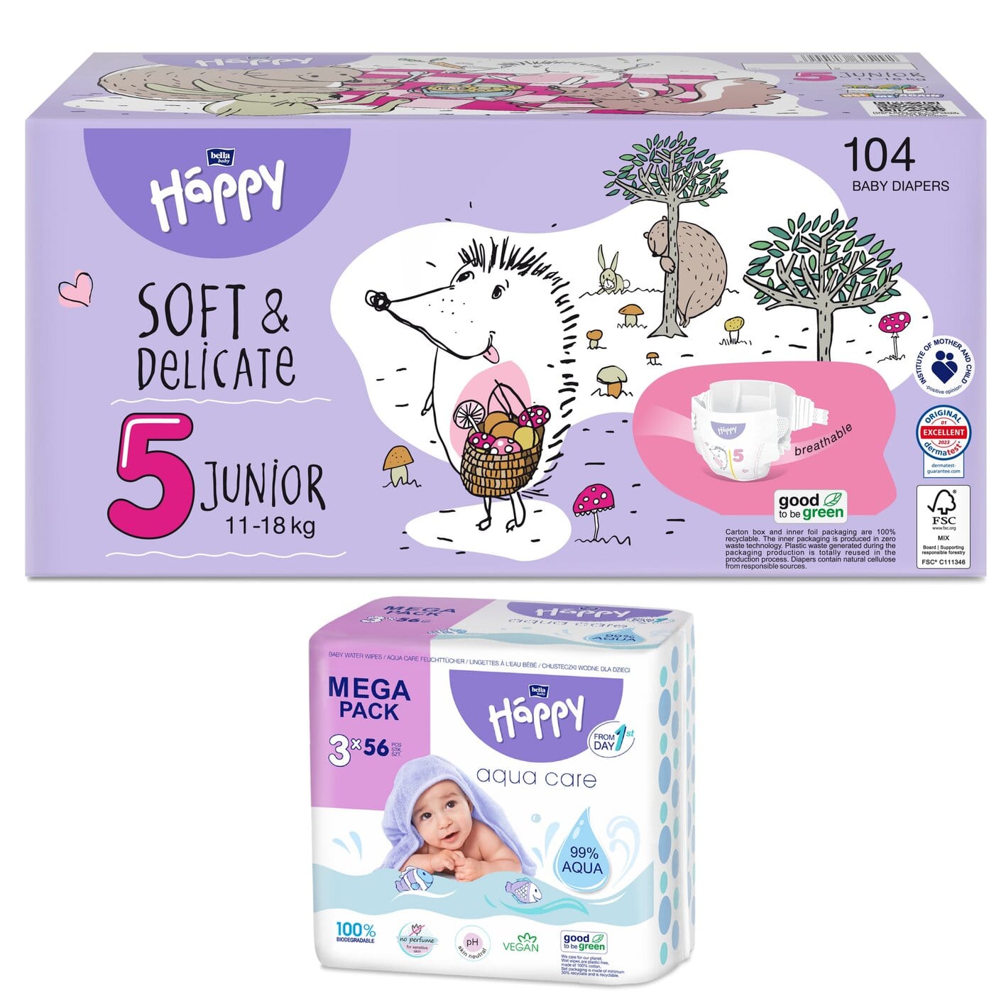 Feuchttücher Sorte: 4er Pack Allantoin & Vitamin E, 1. Größe bella baby Happy Box : Größe 5 Junior 11-18kg